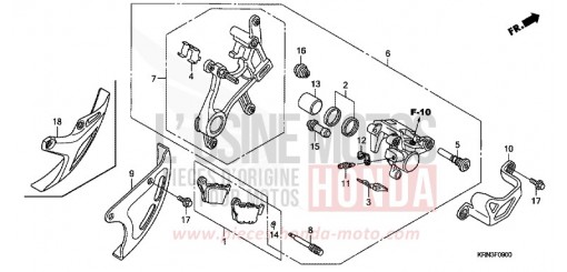 ETRIER DE FREIN ARRIERE CRF250R9 de 2009